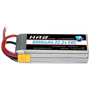 باتري HRB ليتيوم 6S 22.2V 6000mAh 50C