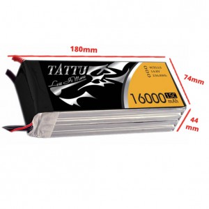 باتری لیتیوم پلیمر 4 سل tattu 16000mAh 15c 