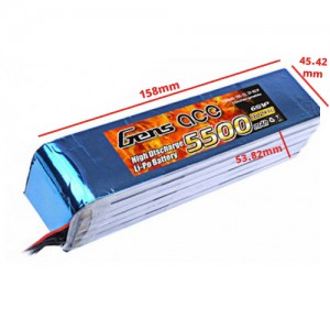 باتری لیتیوم پلیمر 6 سل Gens Ace 5500mAh 45c 