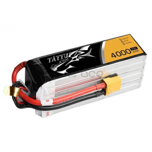 باتری لیتیوم پلیمر 4 سل tattu 4000mAh 25c
