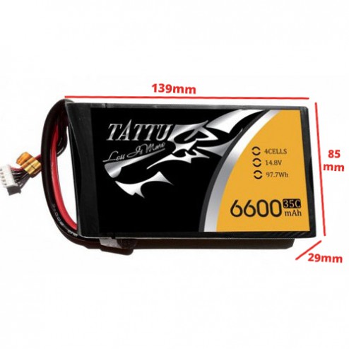 باتری tattu 6600mAh 35c 4S2P