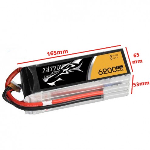 باتری لیتیوم پلیمر 4 سل tattu 6200mAh 35c