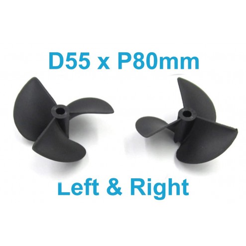 ملخ سه پر d55*φ4.80mm, pitch 80, 10pcs cw+10pcs ccw