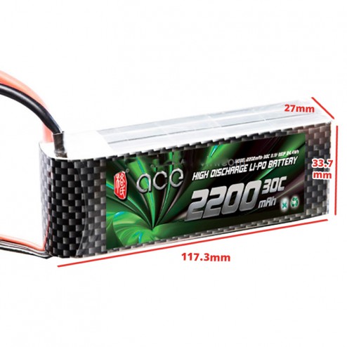 باتری لیتیوم پلیمر 2200mAh 30C 14.8V 4S1P