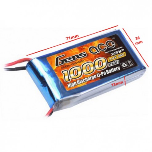 باتری 2 سل 1000mah 25c 