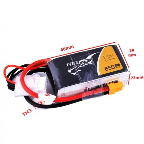 باتری 850mAh 45C 11.1v 3S1P 