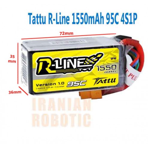 باتری Tattu 1550mAh 14.8V 95C R-LINE 
