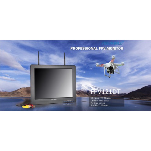 مانیتور 1080P Feelworld FPV-121DT 12inch با Dual 5.8G 32CH 