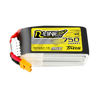 750.4.95 باتری Tattu 750mAh 14.8V 95C R-LINE 4S1P v 1.0 - تصویر 1